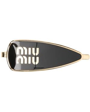 Miu Miu Enamelled Metal Hair Clip - Black