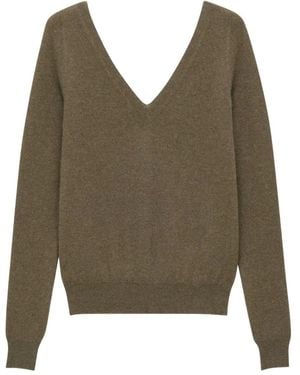 Saint Laurent V-Neck Jumper - Green