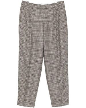Cellar Door Lucio Check Wool Pants - Grey