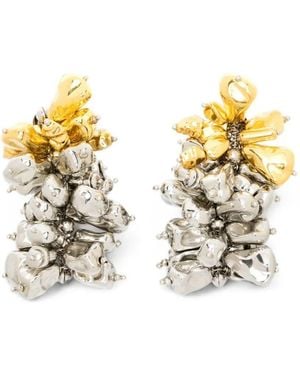 Dries Van Noten Dangle Earrings With Beads - Metallic