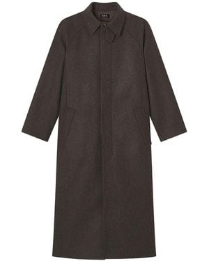 A.P.C. Mélange Waterproof Coat - Gray