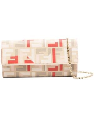 Fendi Roma Ff-Pattern Clutch Bag - Pink