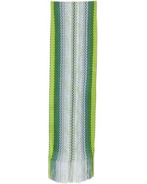 Missoni Zig-Zag Motif Viscose Scarf - Green