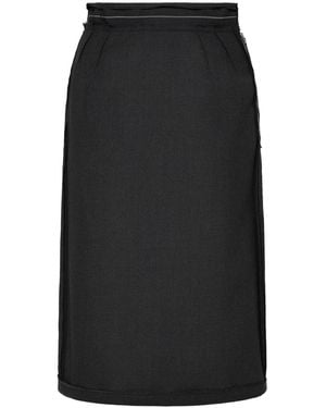 Maison Margiela Midi Skirt With Reversed Hem - Black