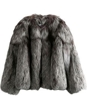 Yves Salomon Short Fur Jacket - Grey