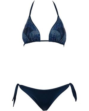 PIN UP Rhinestone Triangle Bikini - Blue
