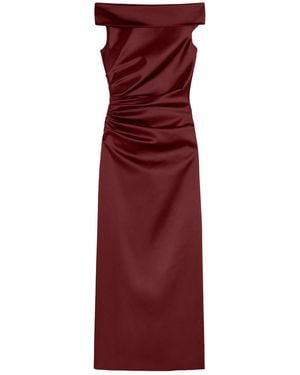 Max Mara Long Stretch Satin Dress - Red
