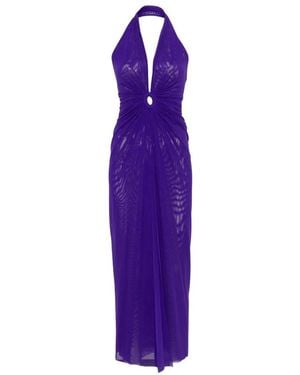 Fisico Tulle Long Beach Dress - Purple