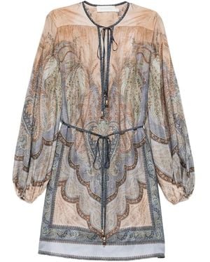 Zimmermann Wanderlust Silk Tunic - Grey