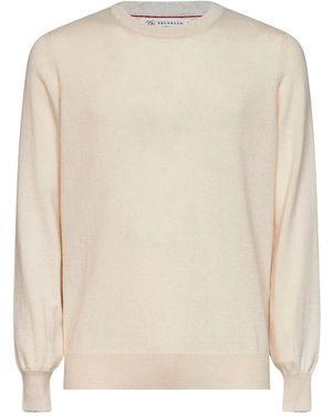 Brunello Cucinelli Crew Neck Cashmere Jumper - Natural