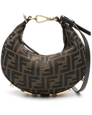 Fendi Borsa Hobo Graphy Mini - Nero