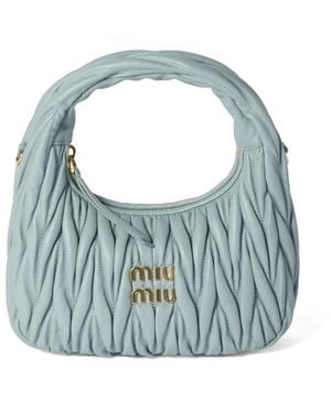 Miu Miu Borsa Hobo Wander Small - Blu