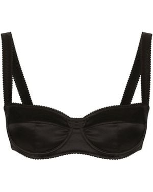 Dolce & Gabbana Satin Balconette Bra - Black