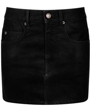 Isabel Marant Kimmy Faux Leather Miniskirt - Black