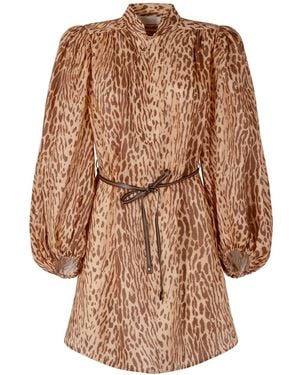 Zimmermann Cascadian Tunic Dress - Brown