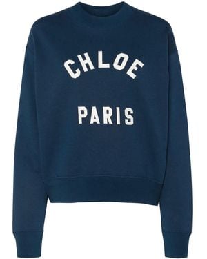 Chloé Crew Neck Logo - Blue