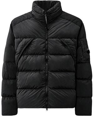 C.P. Company Lens Down Jacket With Hood - Black