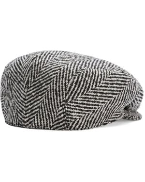 Dolce & Gabbana Shetland Chevron Flat Cap - Grey