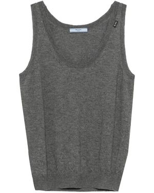 Prada Round Neck Cashmere Vest - Grey