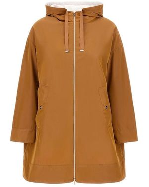 Herno Reversible Taffeta Hooded Jacket With Zip - Brown