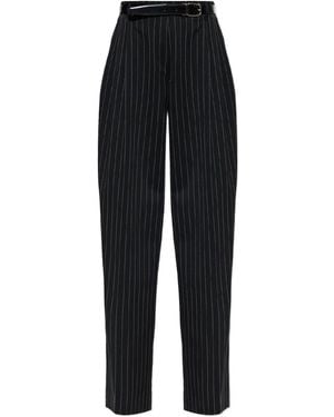 Dolce & Gabbana Pinstriped Wool Trousers - Black