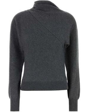 Tom Ford Wrap Collar Cashmere Blend Sweater - Grey