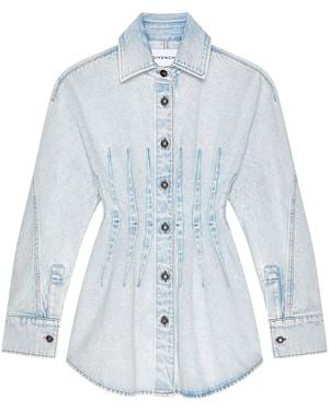 Givenchy Mini Long Sleeve Dress With Cinched Waist - Blue