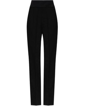 Valentino Garavani Wool Trousers With Pleats - Black