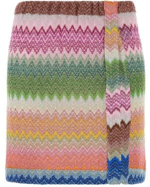 Missoni Zig-zag Motif Mini Skirt - Pink