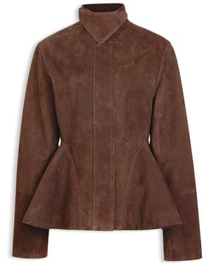 Alaïa Peplum Jacket - Brown