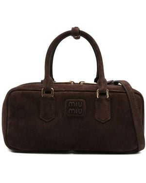 Miu Miu Arcadie Large Suede Bag - Black