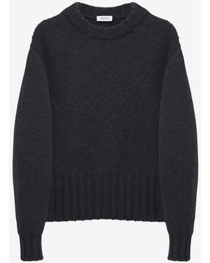 Alexander McQueen Wool Cashmere Crewneck Knitted Jumper - Blue