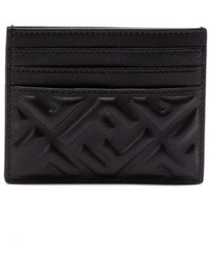 Fendi Ff Motif Nappa Leather Baguette Cardholder - Black