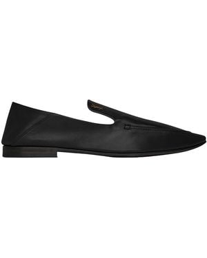 Saint Laurent Alain Smooth Leather Slippers - Black