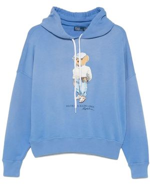 Polo Ralph Lauren Felpa Polo Bear Con Cappuccio - Blu