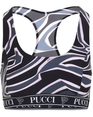 PUCCI Sports Bra With Print Clothing - Blue