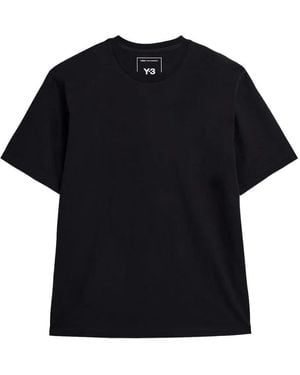 Y-3 Back Graphic Print Cotton T-shirt - Black