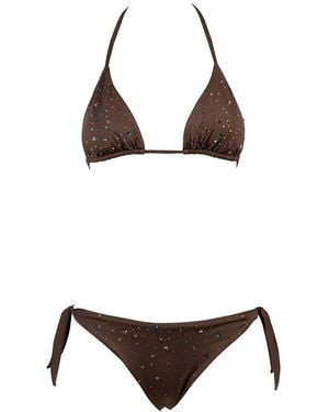 PIN UP Rain Triangle Bikini - Brown