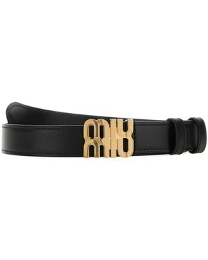 Miu Miu Leather Belt - Black