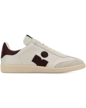 Isabel Marant Bryce Leather Trainers With Suede Inserts Shoes - Natural