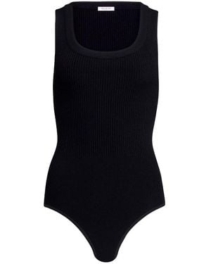 Alaïa Sleeveless Ribbed Knit Bodysuit - Blue