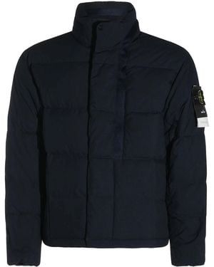 Stone Island Navy Blue Quilted Down Jacket