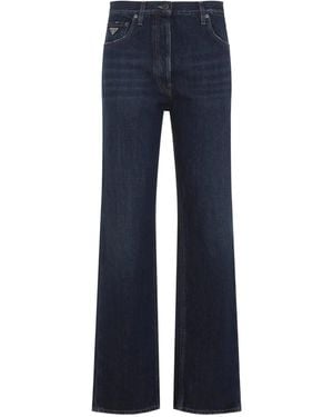 Prada Light Wash Wide Leg Denim Jeans - Blue