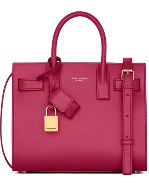 Saint Laurent Sac De Jour Nano In Smooth Leather - Pink