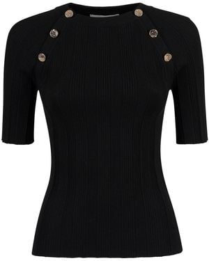 Sportmax Fitted Top With Buttons - Black