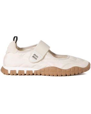 Miu Miu Tyre Ballet Flats - White