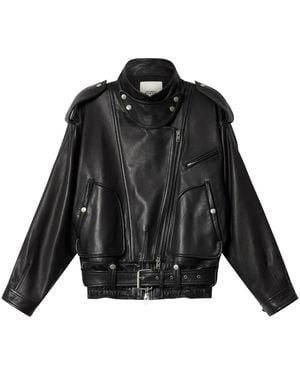 Isabel Marant Leather Jacket Farza - Black