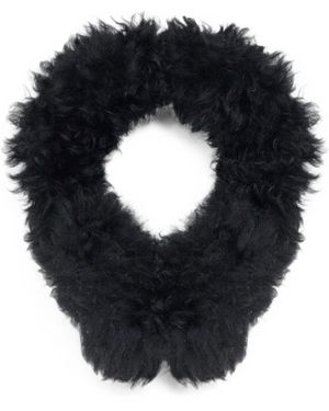 Yves Salomon Long-Haired Lamb Ear Warmers - Black