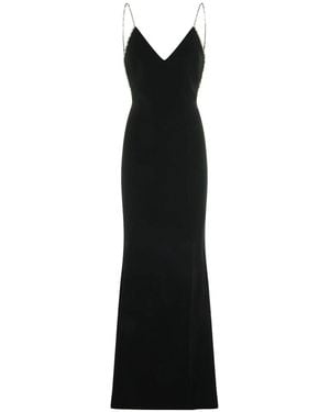 Tom Ford Crystal Chain Embroidery Satin Dress - Black