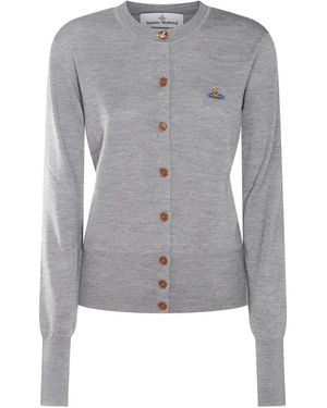 Vivienne Westwood Bea Ribbed-Knit Cardigan - Grey